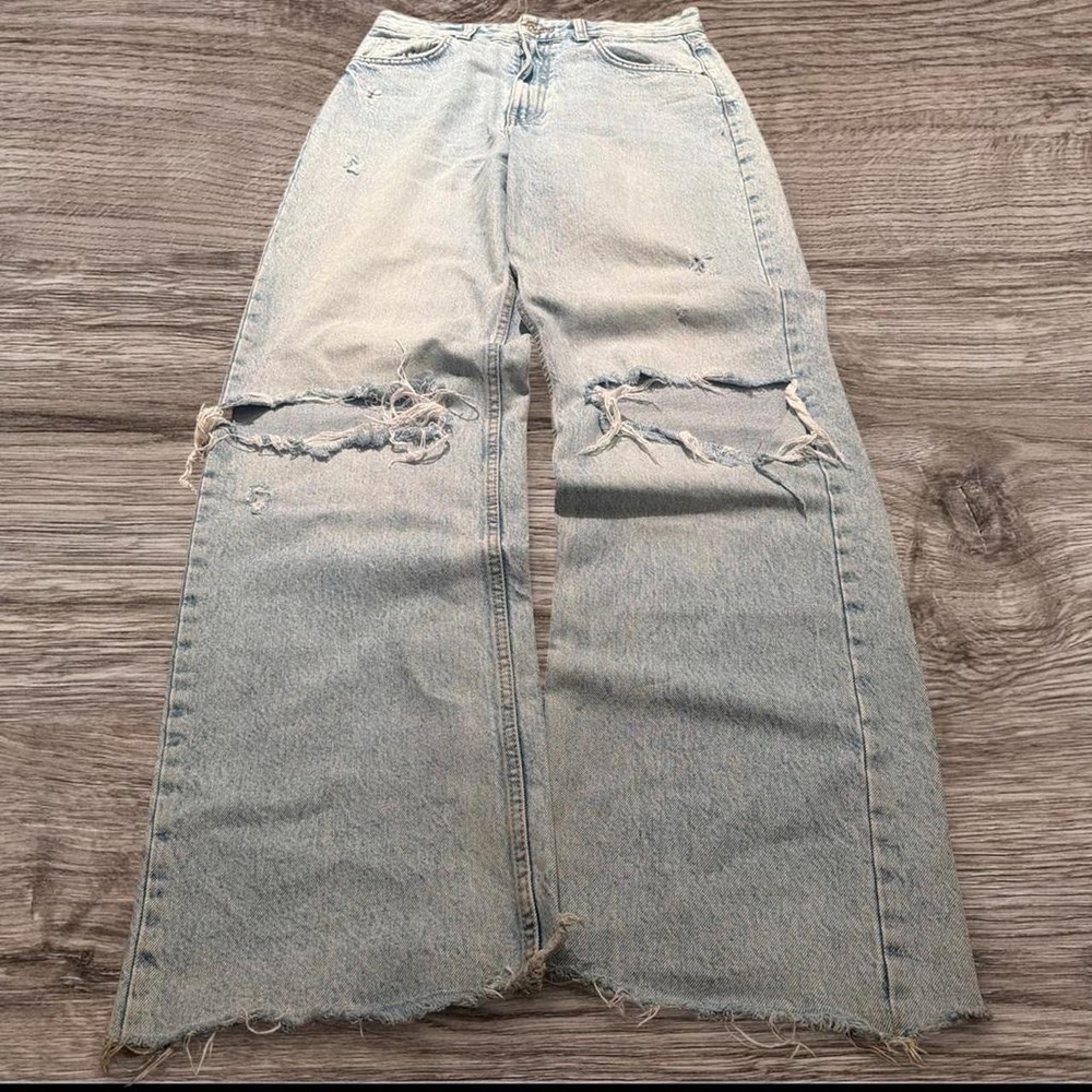 28x32 Blue Baggy Wide Leg Skater Denim Jeans Y2K Vintage